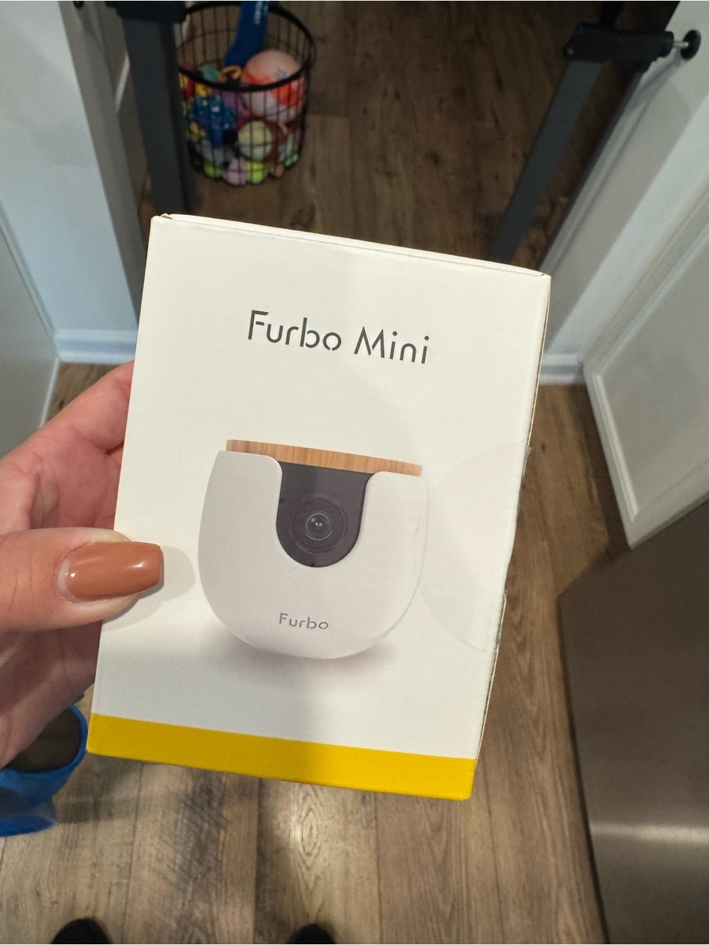 Furbo Mini Dog Camera - White with Natural Wood Accent